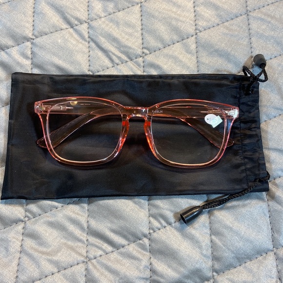 Blue Blocking +1.50 Reading Glasses. New.Flexible Temple. Clear Pink. - Picture 4 of 10